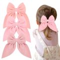 Pink Cheer Bow Hair Clips for Gilrs Sweet Big Bowknot Hairpins Ribbon Batterfly Barrettes Duck Bill Clip Baby Hair Accessories.