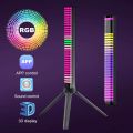 FTOYIN Creative RGB Music Sound Light 32/40/3D Metalblack Wireless Music Rhythm Light APP Control USB Rechargeable LED Light Bar. 