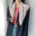 New Cotton and Linen Small Square Towel Simple Style Black and White Geometry Striped Small Scarf Decorative Printed Silk Scarf Bag Headscarf.