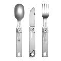 ROXON 3 IN 1 Camping Cutlery Set Knife Fork Spoon Stainless Steel Portable and Detachable.