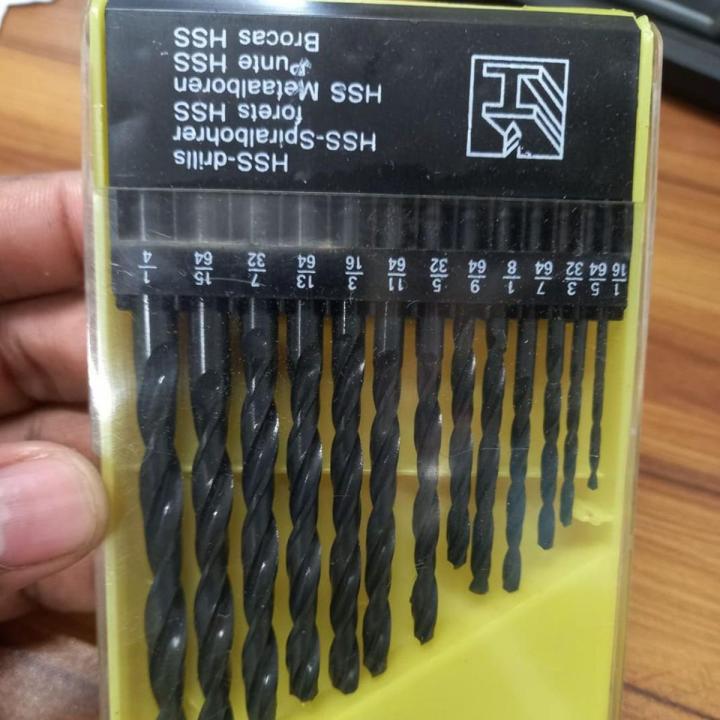 13Pcs HSS Drill Bit Set 1.5-6.5mm Twist Drill Bit 1/16-1/4 Inch Hex Shank Drive Quick Change High Speed For Drill Machine Chuck