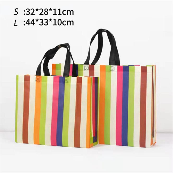 stripe%20Foldable%20handbag%20Stylish%20non-woven%20fabric%20Reusable%20shopper%20bag%20Eco-friendly%20tote%20bag%20for%20Travel%20Grocery%20shopping%20Outdoor%20activities%20Daily%20use%20Eco-conscious%20consumers%20-%20Image%203