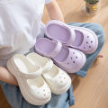 Summer Clogs slippers Women Slides Shoes Platform Holes Sandals Solid Color Soft Sole Slipper 2024 Outdoor Casual Beach Sandals.
