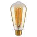 Vintage LED Edison Bulb, 4w/6w, 40w/60w, warm-amber 2700k. 