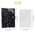11Pcs A6 Budget Binder PVC 6 Ring Refillable Binder Cover with 9 Binder Pockets/1 Binder Card / 1 Label (Black Stars). 