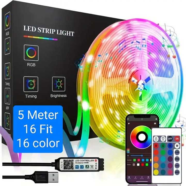 Best%20Quality%20RGB%20Led%20Strip%20Light%205050%20(16%20Feet%20long)%205%20meter%20300%20Led%20waterproof%20DC12V%2060Leds/M%20Flexible%20Lighting%20Ribbon%20Tape%20Lamp%20RGB%20Strip%20-%20Image%202