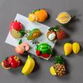 Fruits Resin Fridge Magnets Creative 3D Fruit Magnets Simulation Garden Fruits Cartoon Magnets Home Decor effectual.