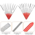 Pack of 20, Diamond Needle Files Set Mini Diamond File Tooth Kit Jewellery Hand Files Tooth File Tool Set Accessory Part. 