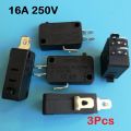 3Pcs- Micro Limit Switch 16A 250VAC SPDT 3 Pin KW7-0 KW7 T125 5E4 Common Terminal Press Lever Switch For Microwave Oven Game Machines Electric Cookers Blender. 