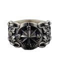 Game of Thrones Ring Men's Retro Cool Eight-Pointed Star Punk Style Index Finger Ring Imitation Thai Silver Compass Open Ring. 