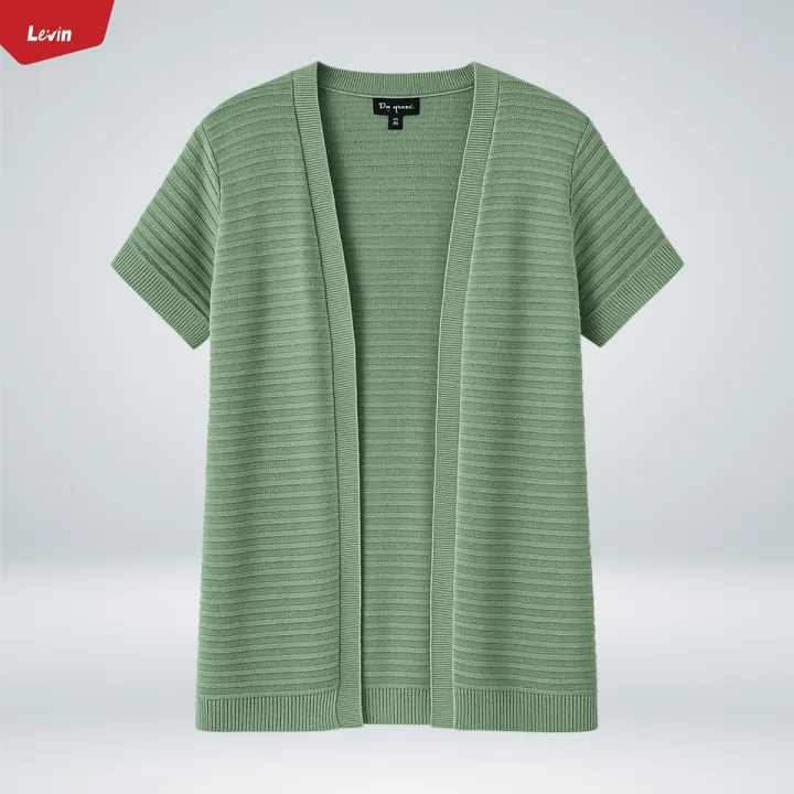 Womens%20Lightweight%20Open%20Front%20Short%20Sleeve%20Knitted%20Cardigan%20From%20Levin%20-%20Image%209