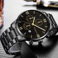 GENEVA Fashion Mens Watches Luxury Gold Stainless Steel Quartz Wrist Watch Men Business Casual Calendar Clock Panlalaking Relo.