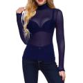 Women Blouse Tops See-through Mesh Pullover Tops Transparent Club Tee Shirt Punk Beach Women Blouse.