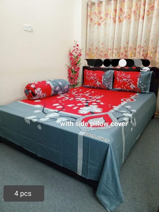 new%20collection%20luxury%20cotton%20double%20size%20twill%20panel%20bed%20sheet%20size%20(7.5%C3%978.5)%20%20King%20size%20with%20two%20pillow%20cover%20-%20Image%204