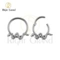 Right Grand ASTM F136 Titanium Septum Clicker Snake Hinged Segment Ring 16G Daith Cartilage Tragus Rook Ear Piercing Jewelry. 