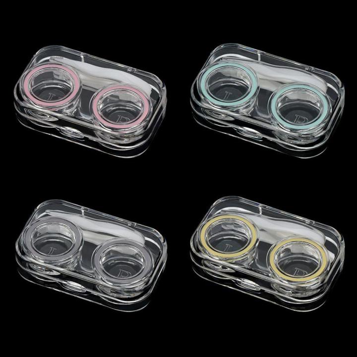 1PC Portable Transparent Rubber Band Contact Lens Case Contact Lenses Box Glasses Lenses Container Glasses Storage Holder