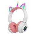 RGB Unicorn Kids Wireless Headphones With Mic,Control RGB Light Girls Music Stereo Earphone Mobile Phone Children's Headset Gift. 