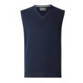 Navy Blue Wool Sleeveless Sweater For Men.
