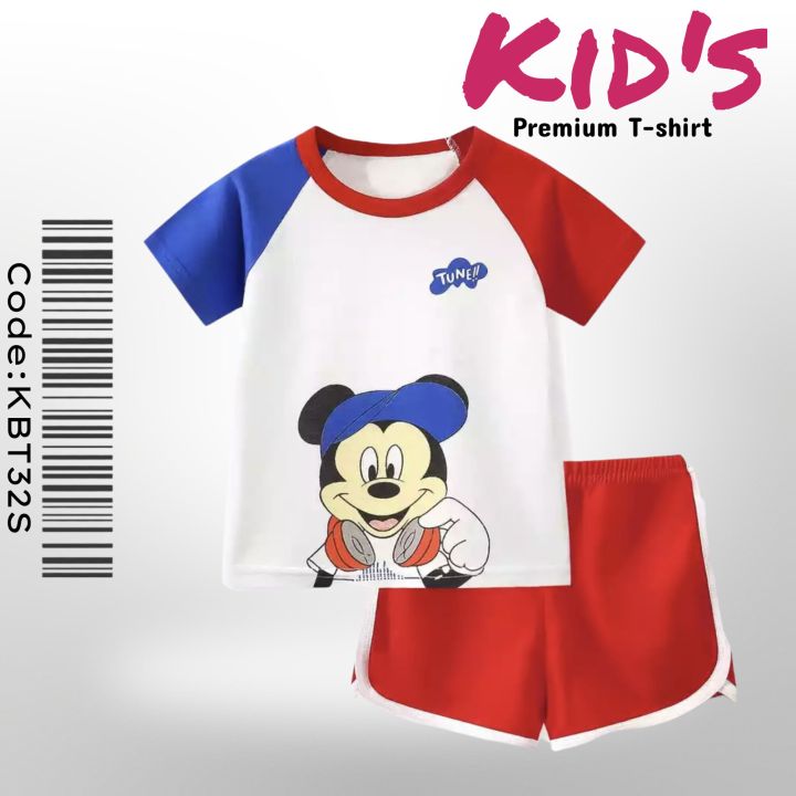 Summer Baby Kids Sport Casual Clothing Disney Mickey Mouse Clothes Sets for Boys Costumes Cotton Baby Clothes 0-6 Years Old