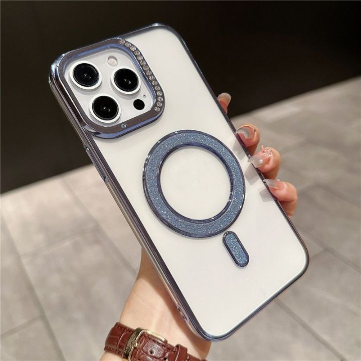 HOCE%20Luxury%20Glitter%20Magnetic%20Phone%20Cases%20For%20iPhone%2016%2015%2014%2013%2012%2011%20Pro%20Max%20MagSafe%20Case%20Diamond%20Camera%20Protector%20Plating%20Shockproof%20Bumper%20Soft%20Clear%20Back%20Cover%20-%20Image%202