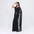 Simple Elegance Weightless Georgette Saree for Women - Black Color - Suitable for All Season and Occasions -Perfect Casual Wear. 
