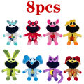 8pcs Smiling Critters Plush Toy Hopscotch Catnap Bearhug Plushie Catnap Plush Doll Decoration Kawaii Soft Stuffed Gift for Kids. 