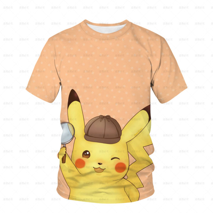 New%20Cute%20Pocket%20Monster%20Pikachu%20T-shirt%20Children's%20Cute%20Game%20Cartoon%20Print%20Fashion%20Harajuku%20Casual%20Short%20Sleeve%20Garment%204T-14T%20-%20Image%204
