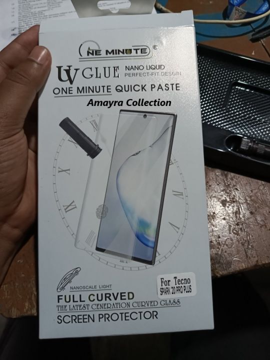 Tecno%20Spark%2020%20Pro+%20/%20Tecno%20Spark%2020%20Pro%20Plus%20(A+%20GRADE)%20Premium%20UV%20Tempered%20Glass%20Screen%20Protector%20Curved%20with%20Liquid%20Glue%20and%20UV%20Light%20-Transparent%20Clear%20-%20Image%203