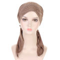 Fashion Ready To Wear Plain Hijab Inner Caps for Women Muslim Rhinestones Hair Loss Beanies Instant Scarves Headwraps Bonnets. 