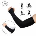 Black Fully Stretched Skinny Fit Arm Sleeves for Hand Cover Arm to Sunscreen. 