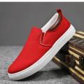 New Trendy Black Grey  Red and Khaki Color Korean Canvas Sneakers Shoes for Men Slip On Casual Shoes. 