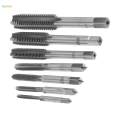 7Pcs Metric Machine Thread Screw Tap Set/ M3-M12 HSS Straight Fluted Tapping Bits Tool/ Spiral Flute Drill Tap Tap Set. 