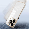 For Tecno Spark Go 2024 / Spark 20C / Spark 20 Soft Case Lens Protector Square Frame Shiny Bling Back Cover. 