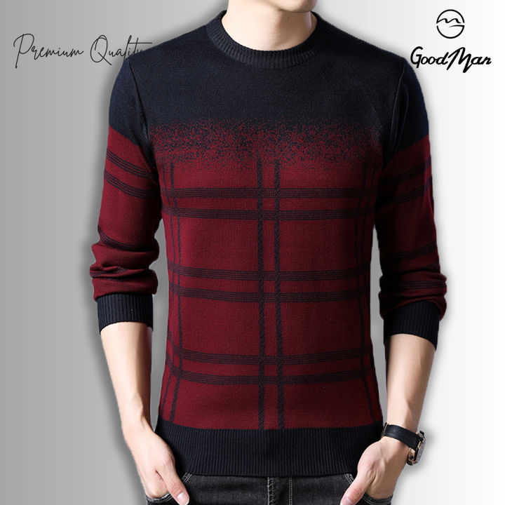 Maroon Color Full Sleeve Sweater for Men.