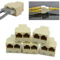 RJ45 Ethernet LAN Network Y Splitter 2 Way Adapter 3 Port Coupler /Pack of 5 Pcs. 