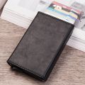 【Wweirdoo】Carbon Rfid Card Holder Women Men Smart s Slim Leather Trifold Purse Money Bag Small Male Mini Walet Ladies wallet.