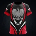 Poland Fire Graphic Customized Football Tees Summer Outdoor Streetwear Men's Fashion Jersey Loose Oversized Sportswear T-shirts. 