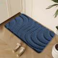 Rug Wear Resistant Anti Slip Washable Bath Carpet Door Mat for 40cmx60cm Blue.