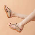 2022 New Slippers Women's Summer Fashion Water Diamond Slope Heel Sandals for Leisure Vacation Feet Clip Flip flops. 
