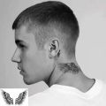 New Neck Wing Temporary Tattoo Sticker Men And Women Waterproof Black Lasting Fake Tattoo Demon Angel Body Art Tattoo Sticker. 