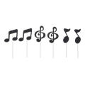 6 Pcs Music Notes Themed Cupcake Topper Paper Cake Inserts Card Wedding Cake Topper Decoration. 