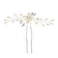 Ebay cross-border source Korean bridal handmade pearl crystal hairpin pins U-clamp wedding headwear.