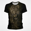 Leopard 3D T shirts for men print tees summer short oversized clothing fashion animal tops casual boys T shirt streetwear. 