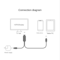 2 in 1 USB C 3.1 Type-C to HDMI-Compatible 4K 30Hz Adapter Cable with USB Power for Phone Connected to Projector TV.