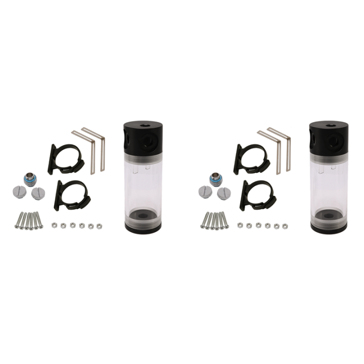 NAMUNY 2X Acrylic Cylinder Reservoir Water Tank G1/4 50mm x 140mm for Pc Liquid Cooling Water Cooling Kit for Computer Cpu