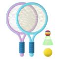 Kids Tennis Rackets Set, Plastic Racquet with 1Pcs Tennis Balls, 1Pcs Badminton, for Children Outdoor and Indoor.