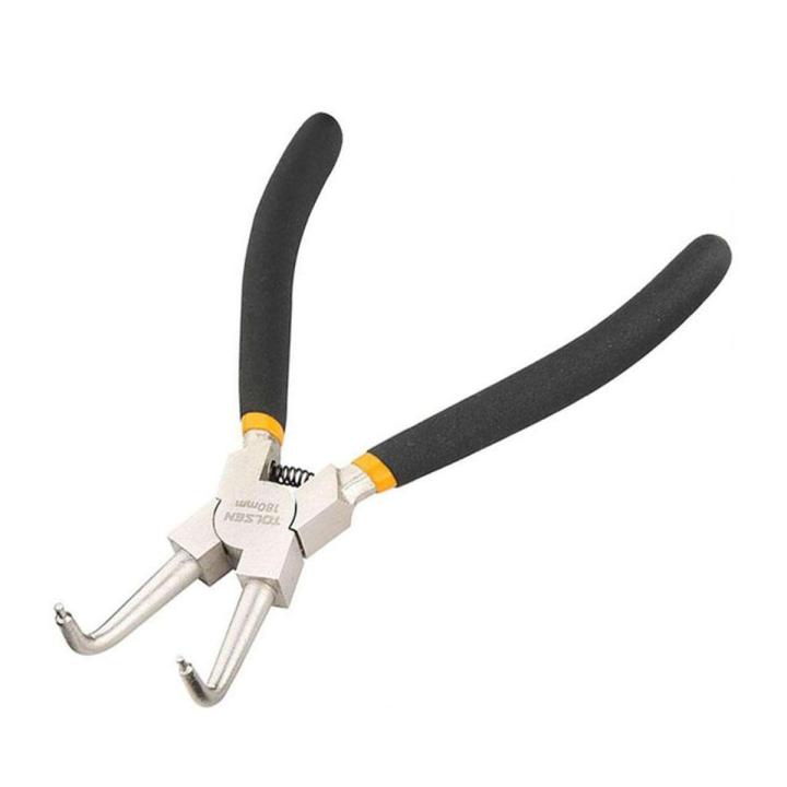 TOLSEN%207"%20Internal%20Circlip%20Pliers,%20Bent%20(180mm,%207%20inch)%20Dipped%20Handle%20Model:%2010082%20-%20Image%202