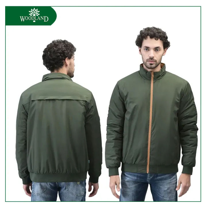 WOODLAND%20Men%20Olive/Mustrad%20Full%20Zipper%20Reversible%20Jacket%20-%20Image%203