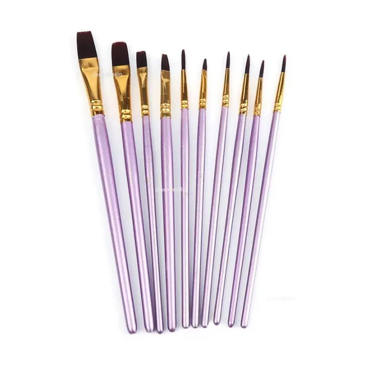 10%20pcs%20Art%20Brushes%20Supplies%20Stationery%20Artist%20Purple%20Nylon%20Paint%20Brush%20Professional%20Watercolor%20Acrylic%20Wooden%20Handle%20Painting%20MuXiaRe%20-%20Image%206