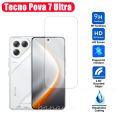 3 in 1 Tecno Pova 7 Ultra Acrylic Phone Case For Tecno Pova 7 4G 5G Casing With Magnetic Wireless Charging Sticker +Full Coverage Tempered Glass Screen Protector. 